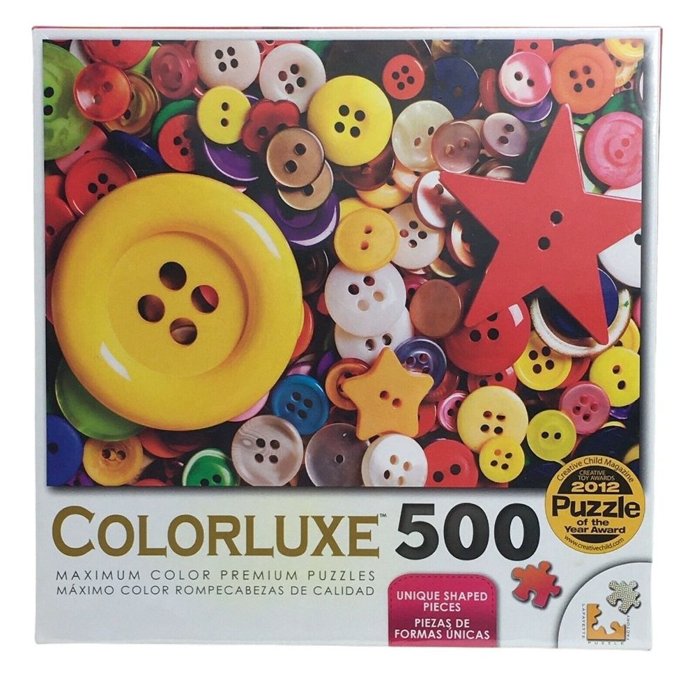 Colorluxe Jigsaw Puzzle Colorful Buttons 500 Pieces 18" X 24" Premium 2015 New